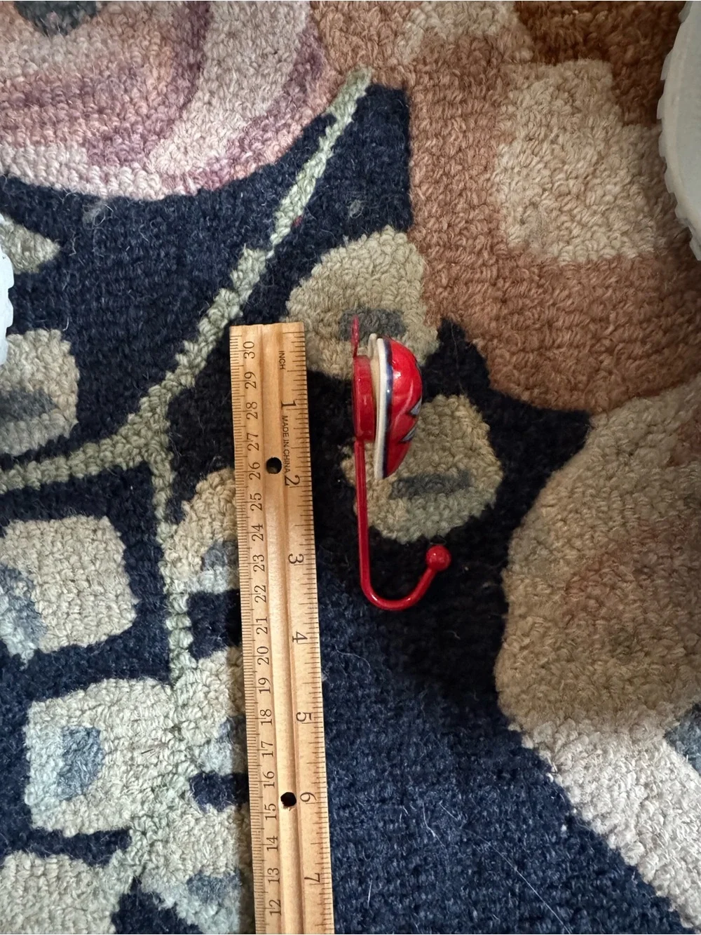 Danish Swedish Style Wall Hook in red, blue, and white